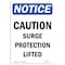 Signmission OSHA Notice Sign, 24" Height, Aluminum, Caution Surge Protection Lifted Sign, Portrait OS-NS-A-1824-V-10517 - alternate 1